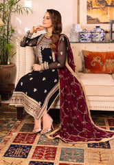 Asim Jofa Embroidered Luxury Chiffon 3 Piece Unstitched