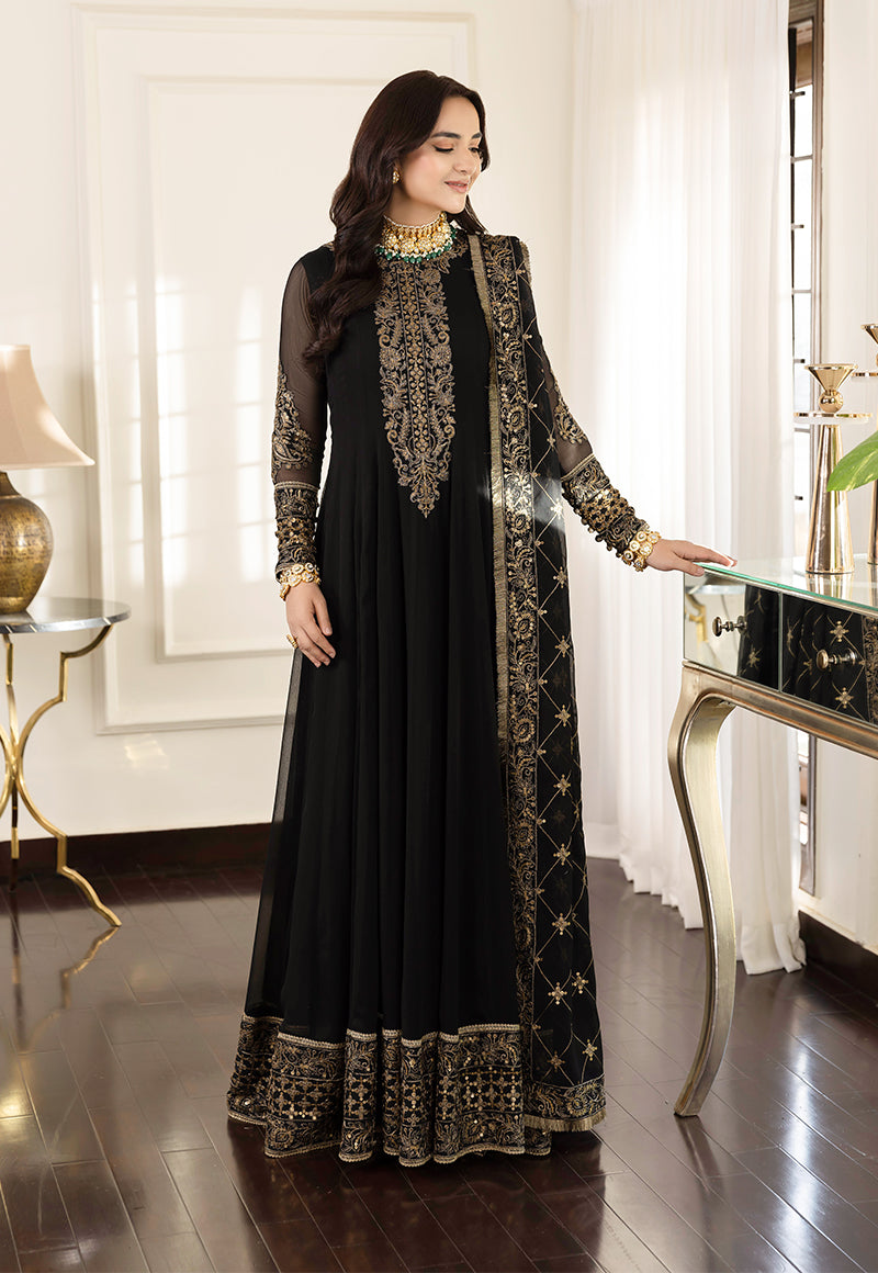 Asim Jofa Embroidered Luxury Chiffon 3 Piece Unstitched