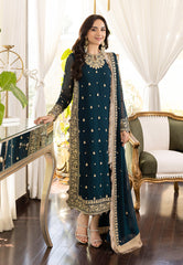 Asim Jofa Embroidered Chiffon 3 Piece Unstitched