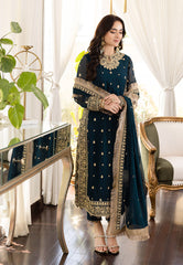 Asim Jofa Embroidered Chiffon 3 Piece Unstitched