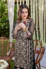 Azure Luxury Chiffon Embroidered 2 Piece Unstitched