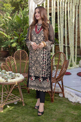 Azure Luxury Chiffon Embroidered 2 Piece Unstitched