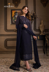 Asim Jofa Luxury Chiffon Embroidered 3 Piece Unstitched