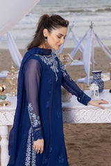 Azure Luxury Embroidered Chiffon 3 Piece Unstitched