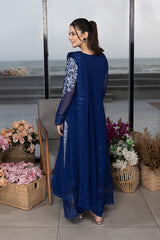 Azure Luxury Embroidered Chiffon 3 Piece Unstitched