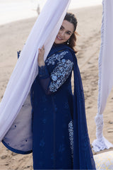 Azure Luxury Embroidered Chiffon 3 Piece Unstitched