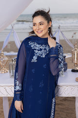 Azure Luxury Embroidered Chiffon 3 Piece Unstitched