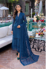 Azure Sequins Embroidered Chiffon 3 Piece Unstitched