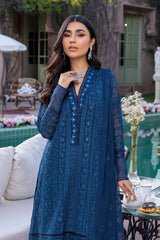 Azure Sequins Embroidered Chiffon 3 Piece Unstitched