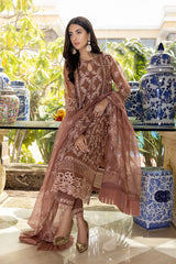 Azure Embroidered Luxury Organza Suit 3 Piece Unstitched