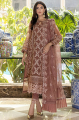 Azure Embroidered Luxury Organza Suit 3 Piece Unstitched